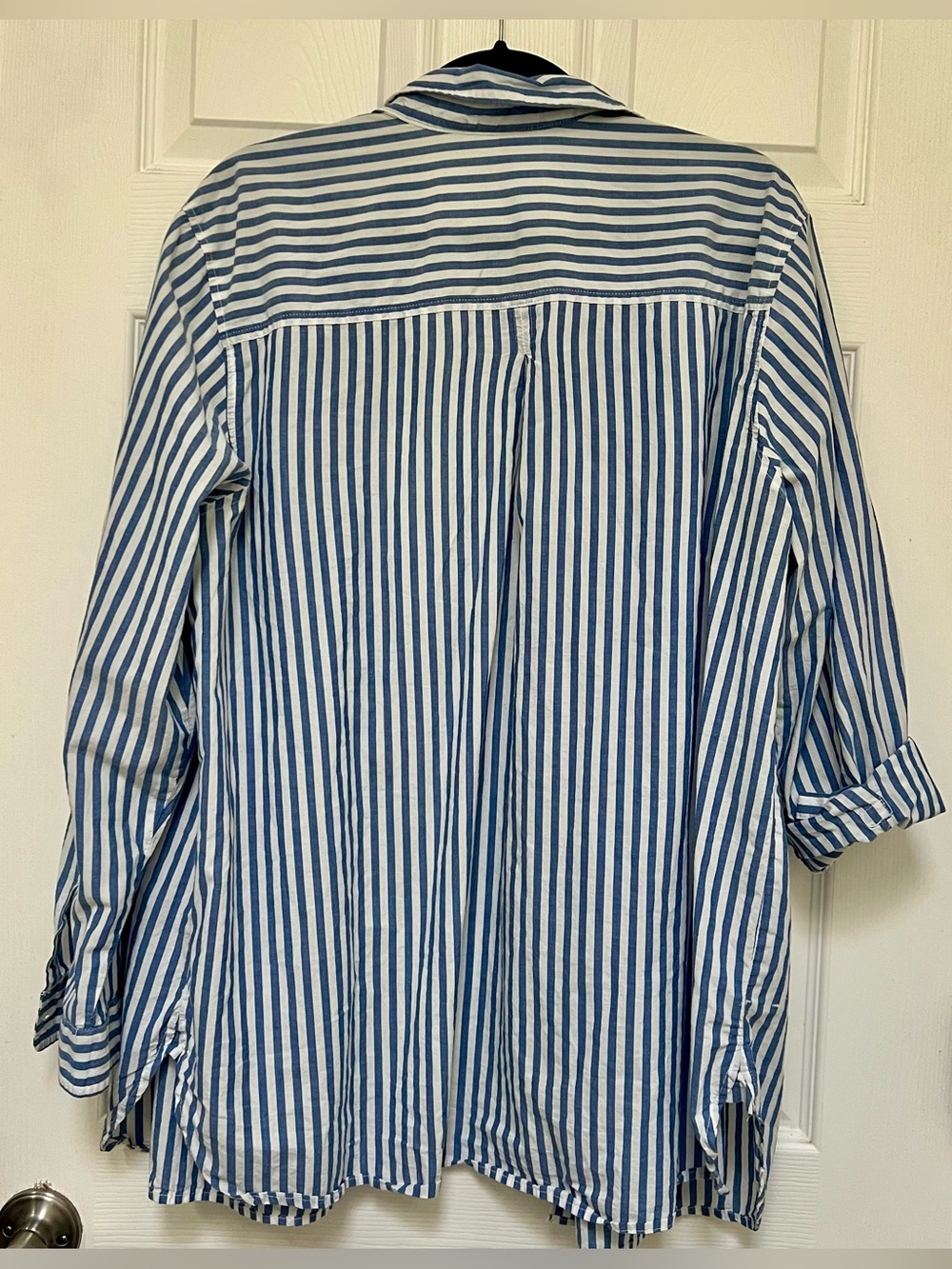 Striped Button Down Overshirt - Picture 3 of 7